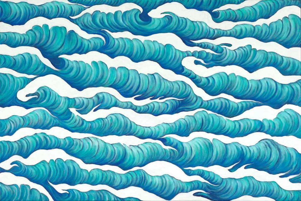 ocean waves, Hawaiian art, artist, paintings, Hawaii, Kai