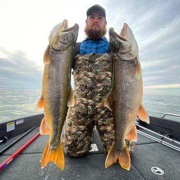 Giant Lake Trout from Erie Pennsylvania, Caught fishing with XTR Fishing Charters.