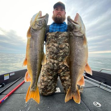 Giant Lake Trout from Erie Pennsylvania, Caught fishing with XTR Fishing Charters.