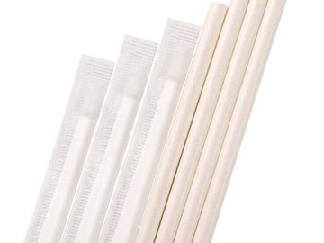 Plain 8mm Paper Straw with Cover Wrapped