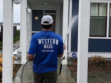 Western Wash, professional exterior cleaning company in Kalamazoo, Michigan.  Performing a low press