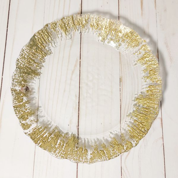 Gold Clear Glass Dessert/Salad Plates