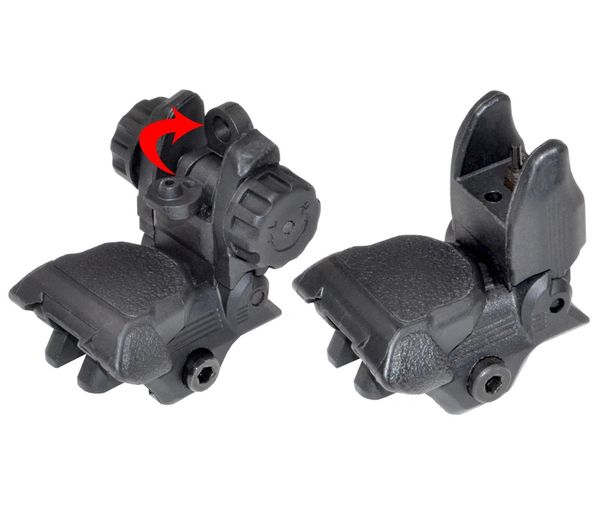 Tactical Smart Polymer Front And Rear Flip Up, Push Down Sight Set