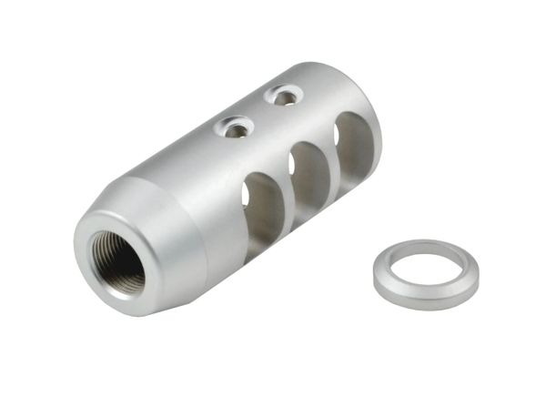 Muzzle Brakes, 1/2x28 Stainless Steel with Matte Finish - 223/5.56