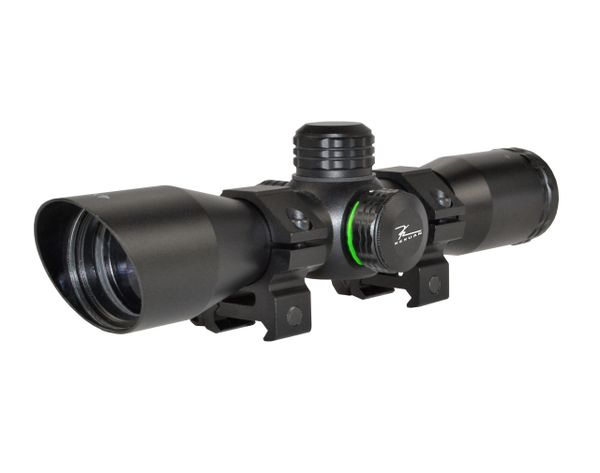 Kexuan 4X32 Compact Scope with Red/Green 5 Line Reticle. 1" Picatinny Scope Rings Included