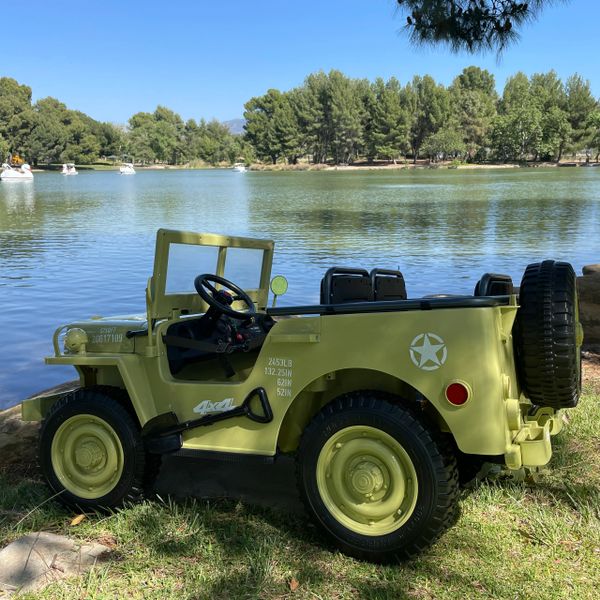 $50 refundable deposit $500 Cash balance MONTHLY SPECIAL 3 SEATER KIDS RIDE ON CAR WITH REMOTE CONTROL , MILITARY TRUCK TOY FOR TODDLERS BLUETOOTH FUNCTION FOUR WHEEL SUSPENSION ARMY YELLOW.