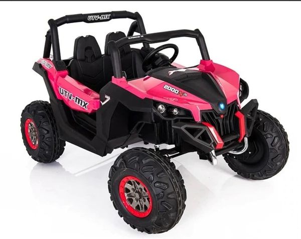 R/C TOUCH TV , 24v , 2x12 4x4 , UTV MX 2000 , ATV, RAZOR STYLE, PARENTAL REMOTE CONTROL OR PRESS ON PEDAL AND GO.. LEATHER SEAT , RUBBER TIRES , 4WD .
