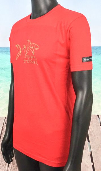 Mens Red Ateyu Shark Tee (Tattooed)