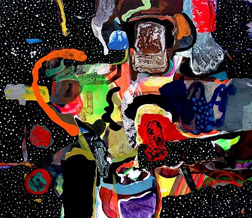 Space Junk  50"x 60" 
mixed media
