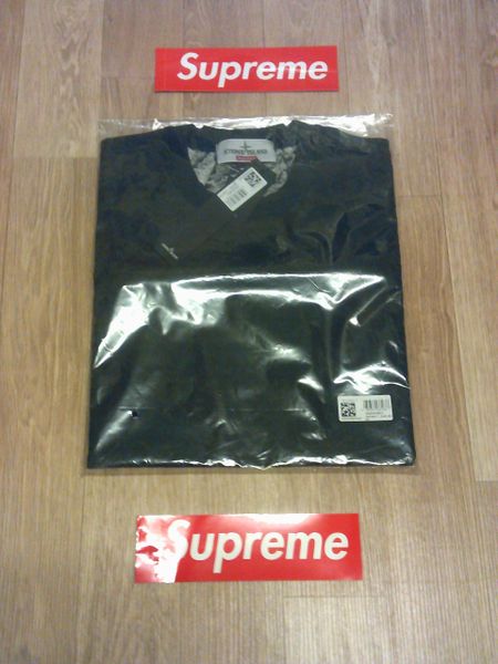 Stone Island X Supreme Black Tee S/S Short Sleeve T-Shirt Small