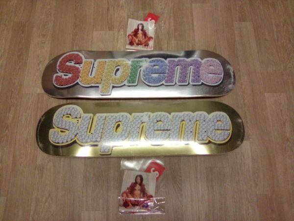 Supreme Platinum/Gold Bling Box Logo Pair Of Supreme Decks Plus 2 X Sticker Pack