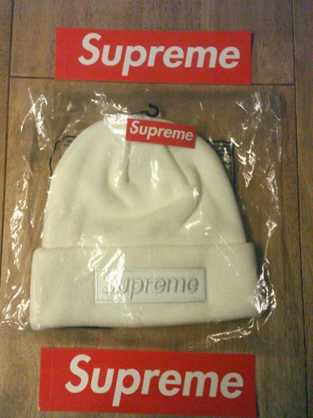 Supreme New Era Box Logo Beanie White One Size FW23 BNWT Worldwide Shipping