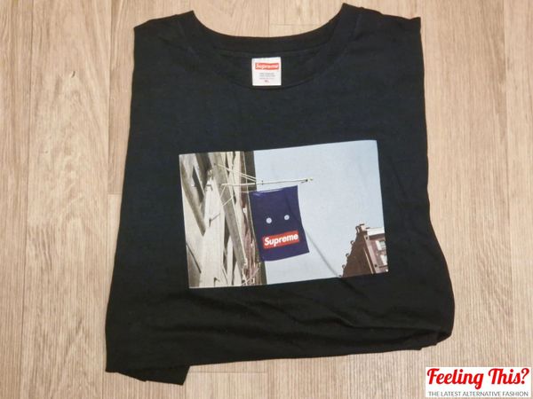 Supreme Store Sign T-shirt Tee Navy XL Genuine Authentic Very Good Used Condition