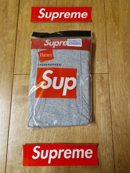 Supreme / Hanes Boxer Briefs (2 Pack) Heather Grey