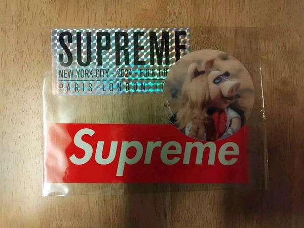 Supreme Sticker Pack Miss Piggy Plus Shiney Holographic Plus Box Logo Brand New