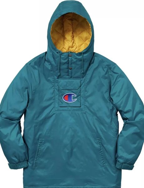 Supreme X Champion Pullover Parka Size Medium M Teal Brand New Ships World Wide