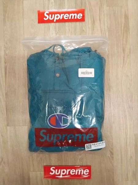 Supreme X Champion Pullover Parka Size Medium M Teal Brand New Ships World Wide