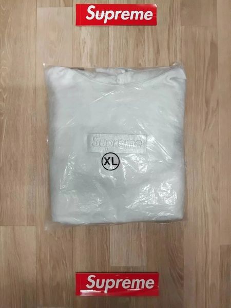 Supreme MM6 Maison Margiela Foil Box Logo Hooded Sweatshirt White XL BN Ships WW