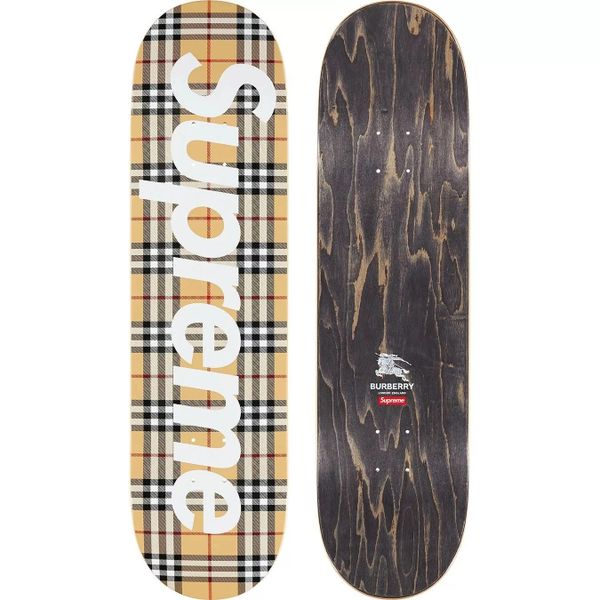 Supreme X Burberry Skateboard Deck Beige Brand New And Sealed Worldwide Shipping