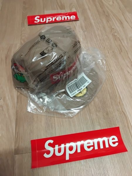 Supreme Grinch Box Logo New Era 59Fifty Fitted Cap Size 7 1/2 Khaki BNWT