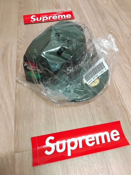 Supreme Grinch Box Logo New Era 59Fifty Fitted Cap Size 7 5/8 Dark Olive BNWT