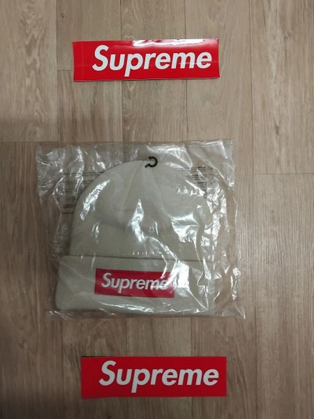 Supreme New Era Box Logo Beanie FW24 One Size Stone BNWT Worldwide Shipping