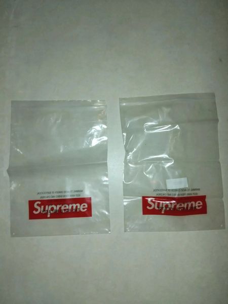 Supreme Clear Plastic Shopping Bag 12” By 17” Job Lot Of 2 Very Good Condition