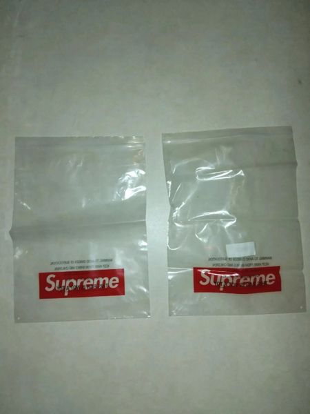 Supreme Clear Plastic Shopping Bag 12” By 17” Job Lot Of 2 Very Good Condition