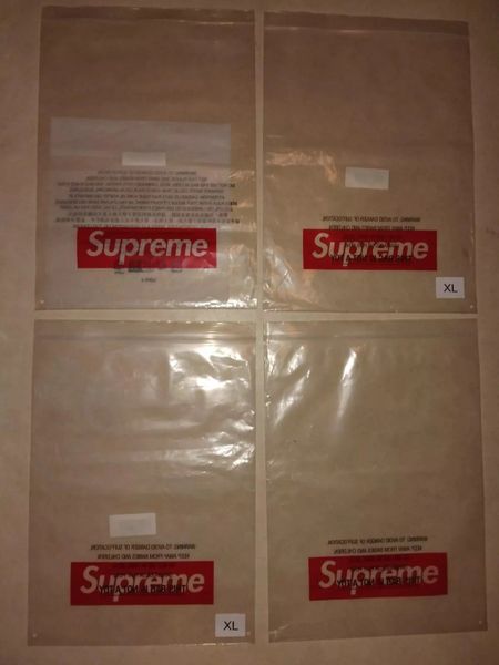 Supreme Clear Plastic Shopping Bag 12” By 17” Job Lot Of 4 Very Good Condition