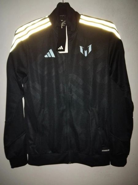 Adidas Messi Track Top Jacket 3 Stripe Black Size Small BNWT Worldwide Shipping