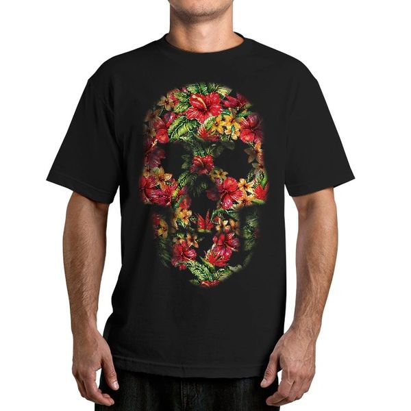 Famous Stars and Straps HIBISCUS SKULL Men's T-Shirt