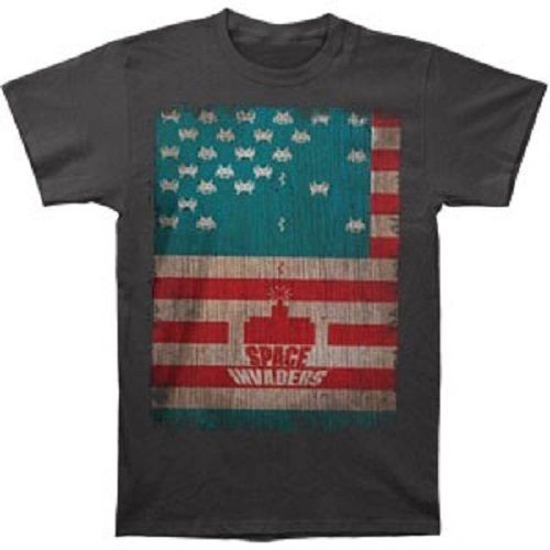 Official Space Invaders U.S.A. Flag Mens T-shirt