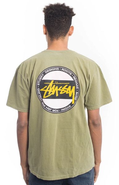Stussy, Surf Dot Pigment Dyed T-Shirt - Olive