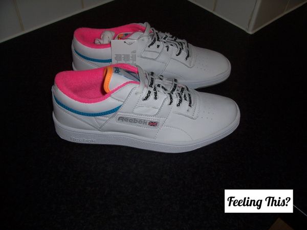 Palace x Reebok Club Workout Shoe White/Neon Pink/Neon Orange Size UK7 / US8