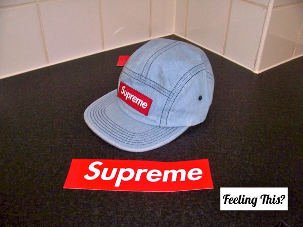 Supreme Washed Chino Twill Denim Camp Cap Hat