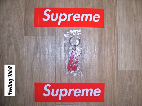 Supreme Payphone Phone Booth Keychain Red