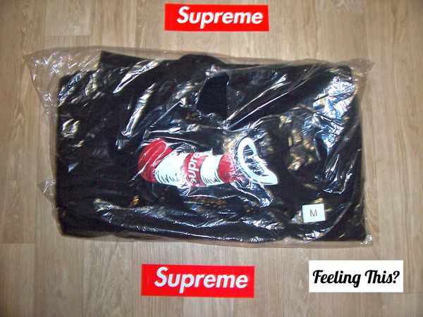 Supreme Cat in the Hat Hooded Sweatshirt Black Medium & XL