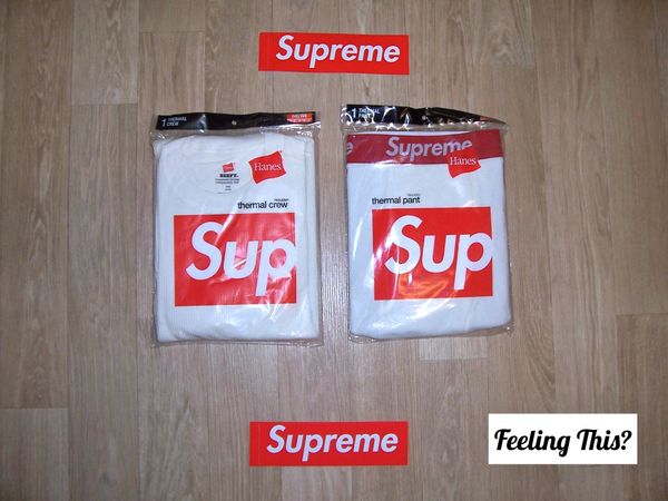 Supreme Thermal Set including Crew Neck And Pant Size Medium White