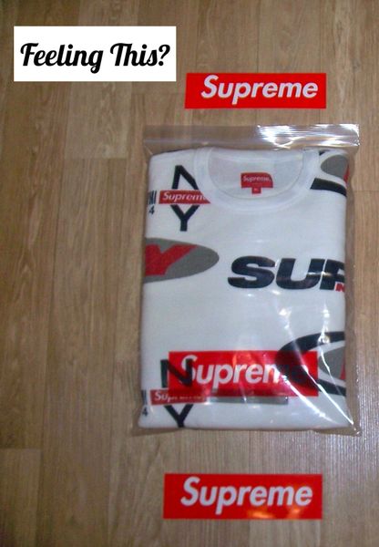 Supreme NY Waffle Thermal Sweatshirt Size XL Plus Large Plus Medium White