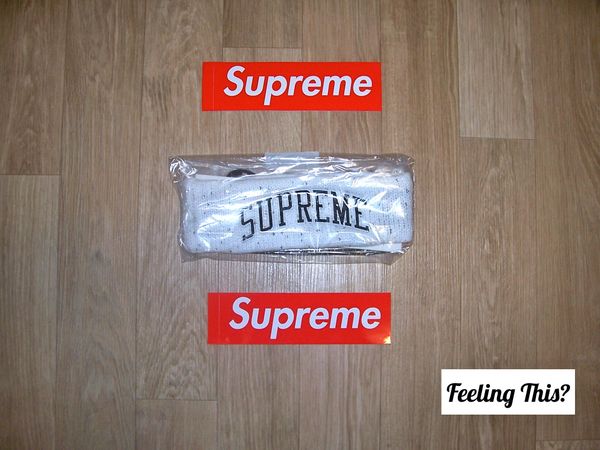 Supreme New Era Sequin Arc Logo Headband White