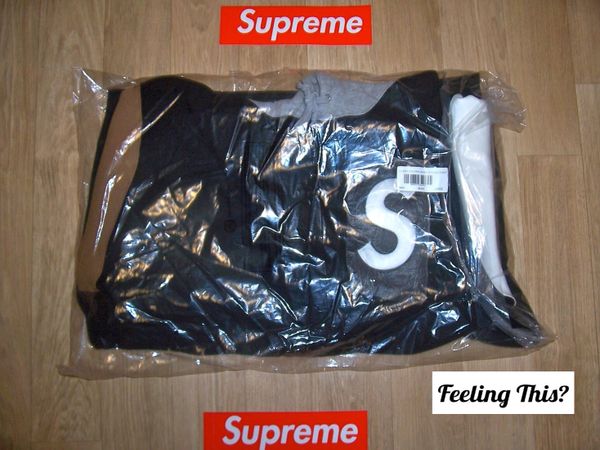 Supreme S Logo Colorblocked hoodie Black Size Large