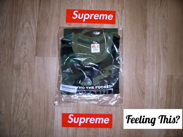 Supreme Who The F*ck Tee Style Woodland Camo Size Large