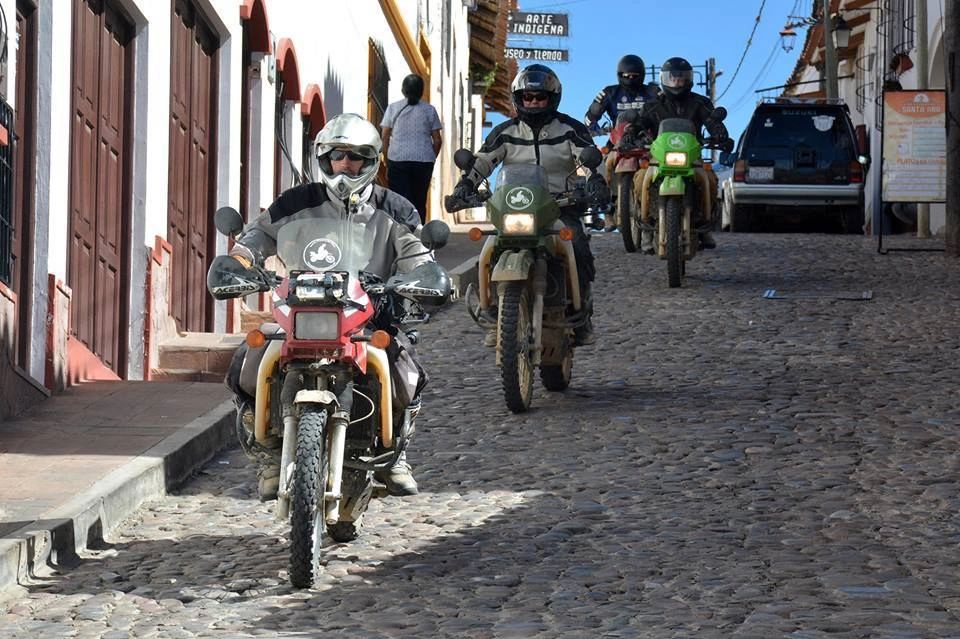 riding bolivia cobblestone on a professionally guided motorcycle tour by bolivia motorcycle tours