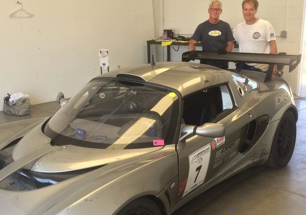 Eric Marston and Allen Irwin with Eric's Lotus Cup Car.  