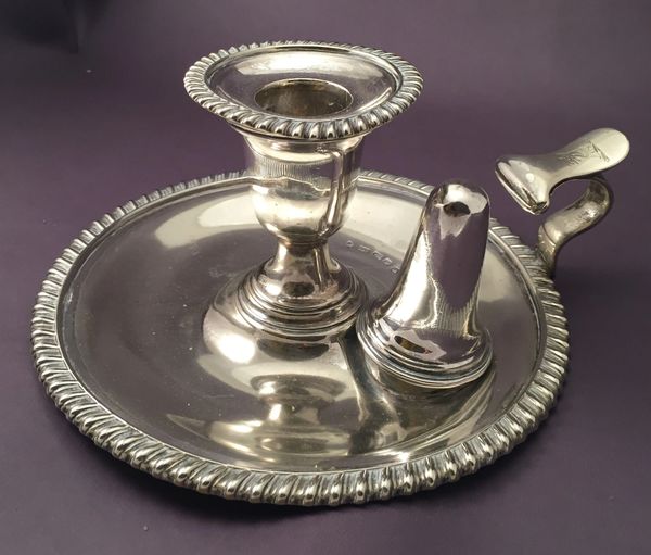 Silver Plate Chamberstick and Snuffer, Elkington 1861