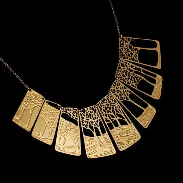 "Winter"- Gold Plated Stainless Steel Necklace