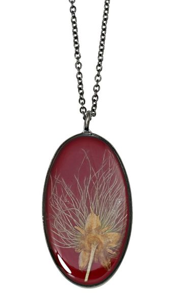 Apache Plume Oval on Rhubarb Necklace