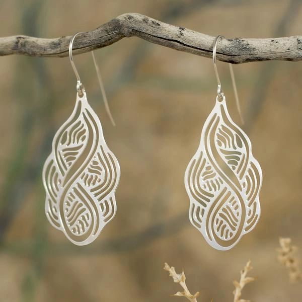 Silver Plated Stainless Steel Earrings in "Endless" Design