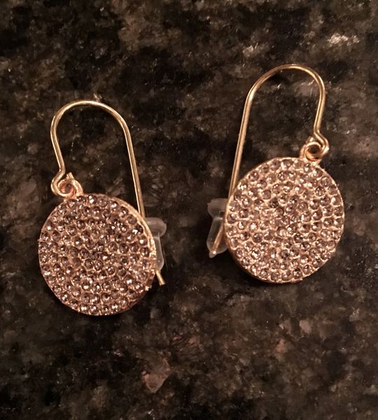 18 K Gold Plated Round Earrings with Swarovski Crystals