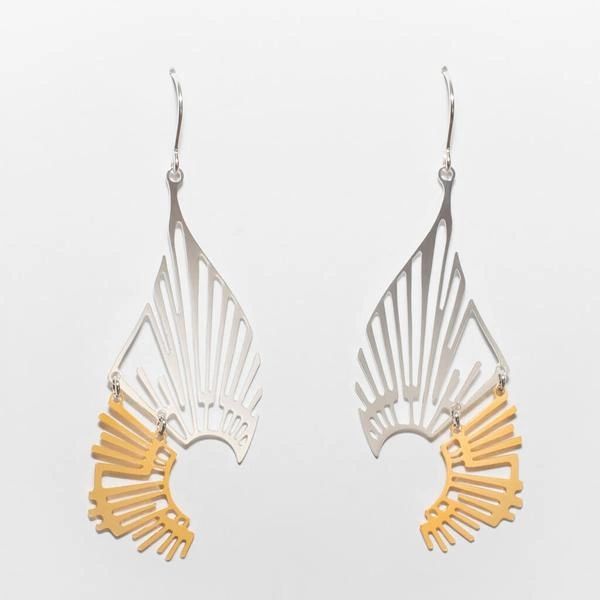 "Radiate" I-Mixed Gold and Silver Plated Earrings